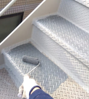 階段塗装2Fアパート